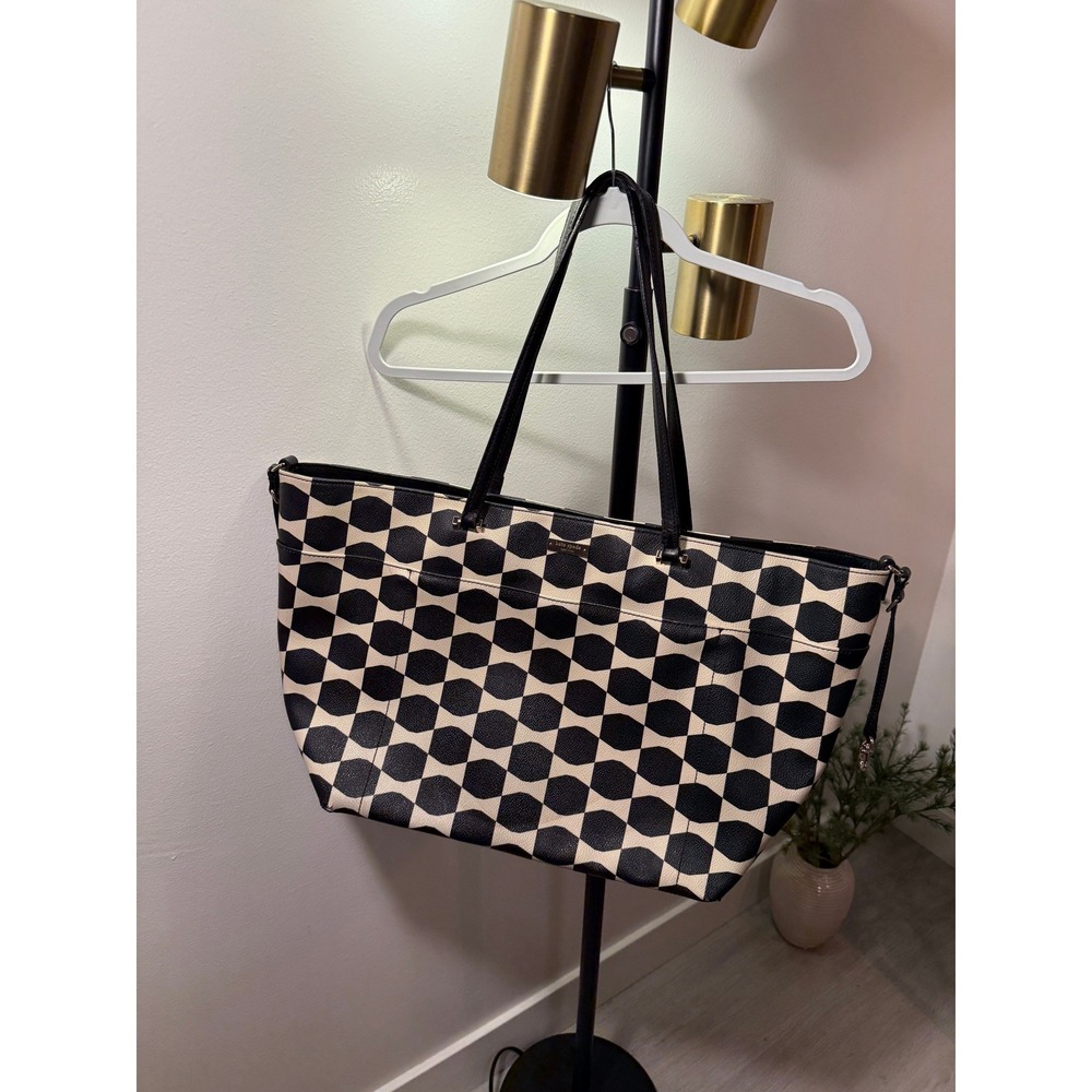 Kate Spade Baby Bag Diaper Bag francis fair cond New York Bow Tile geometric LG
